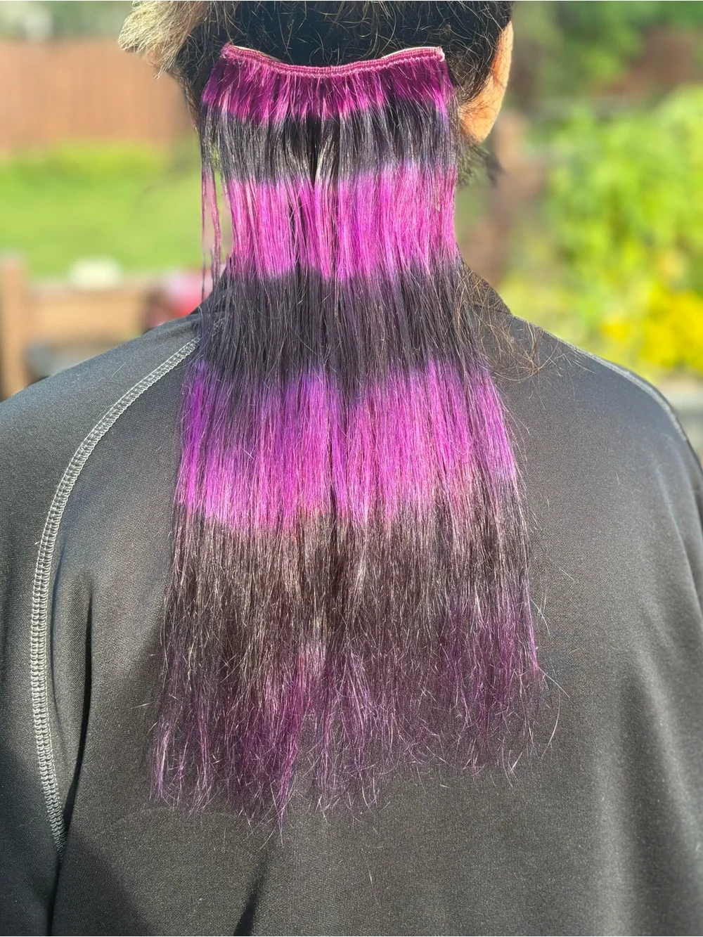 Purple and Black Raccoon Tail Clip-In Hair Extension for Women
